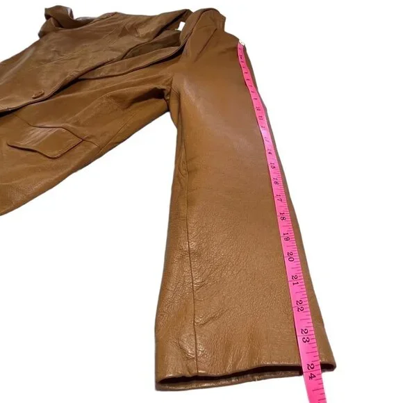 Vintage Bagatelle Leather Mid Century Carmel Tan Jacket Ladies MED